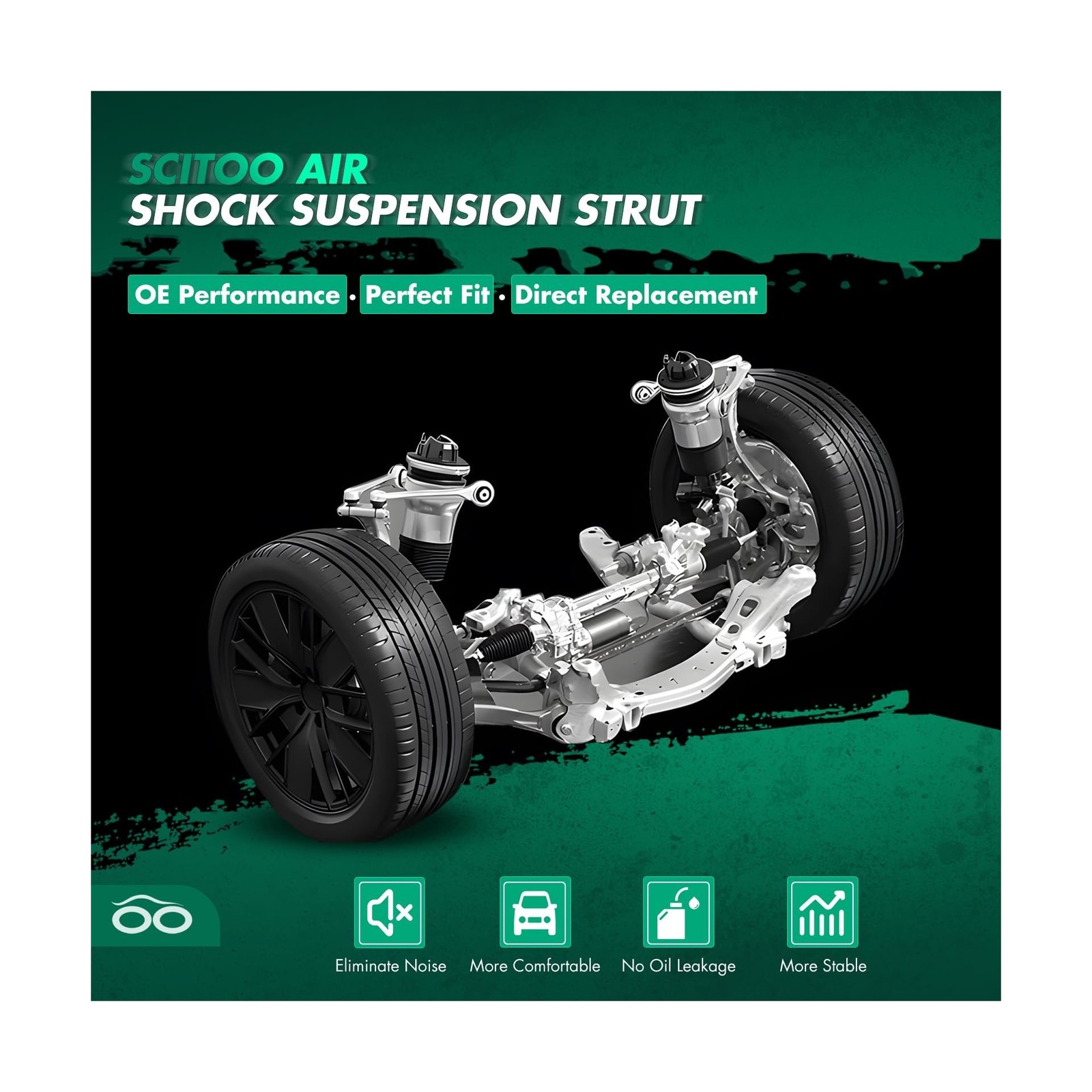 SCITOO Air Struts Suspension Kits Shocks Struts Air Compressor Pump fit for C…