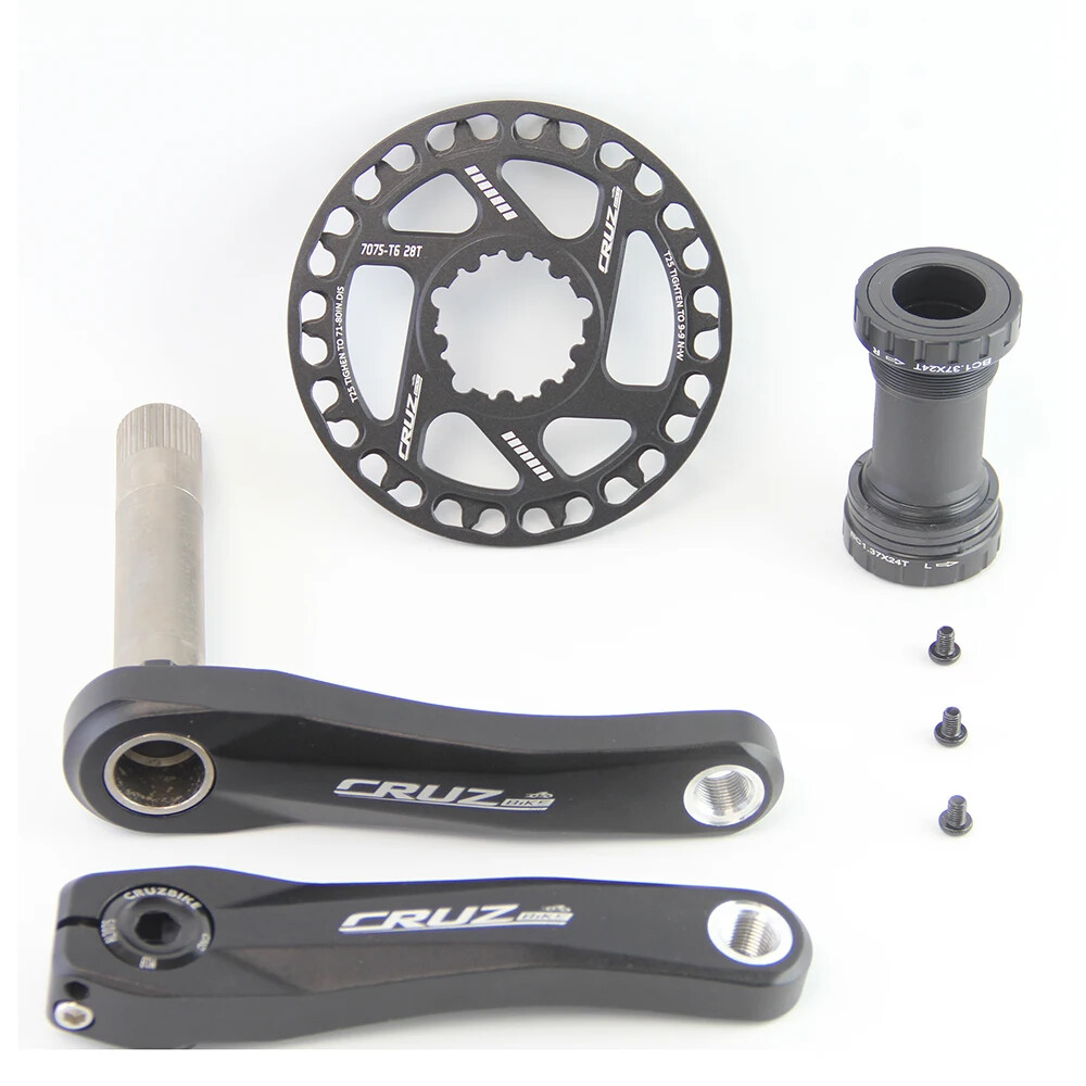 Kid MTB Bicycle Cranksets 89-150mm Hollow Crank with 25-44T Single ChainWheel