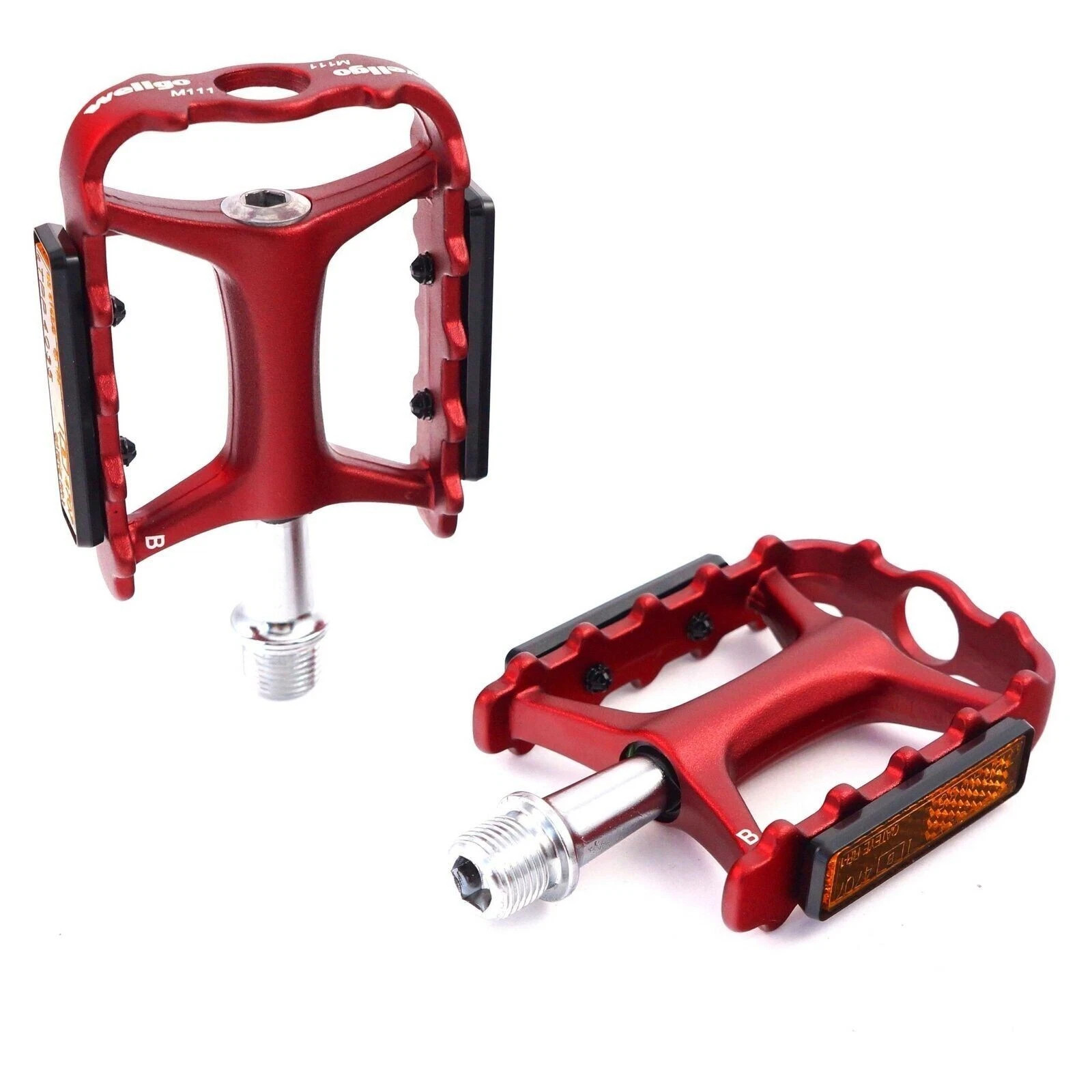 Wellgo Bike Pedal M111 9/16″ Alu Ultralight Sealed Bearing- Black/Red/Gold/Grey