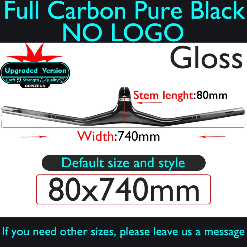 -17 Degree Carbon Fiber MTB Bicycle Integrated Handlebar with Stem 740mm