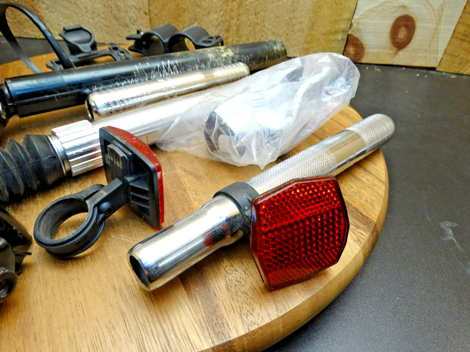 Lot of Assorted Bicycle Seat Posts & Other Parts