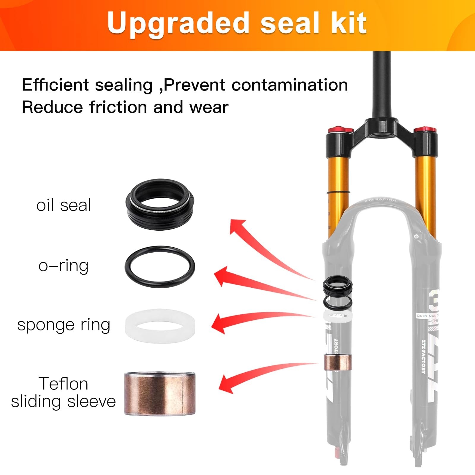 26/27.5/29 inch MTB Air Suspension Fork,120mm Travel, Rebound Adjustment,1 1/…