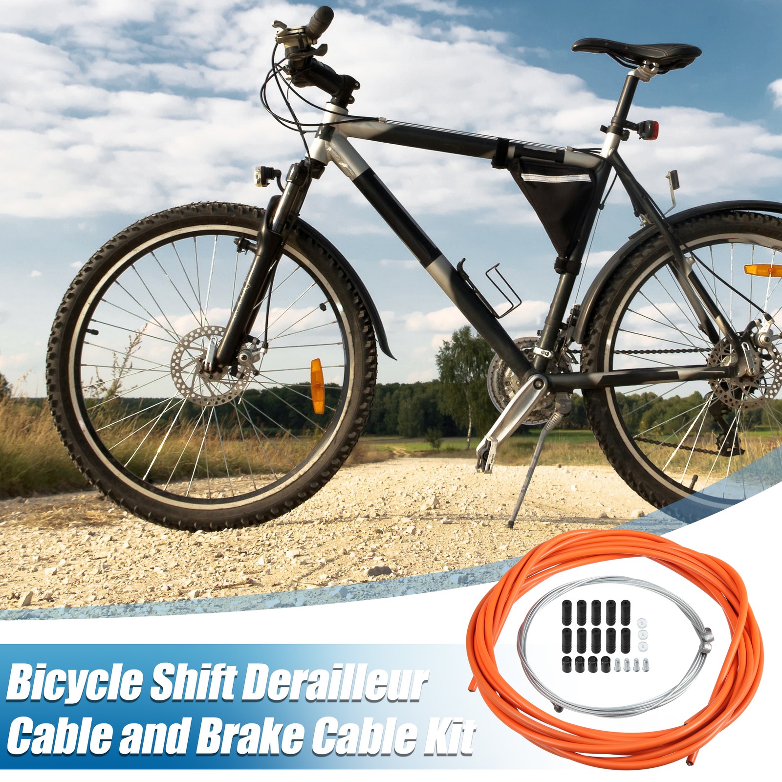 1 Set Universal Bicycle Shift Derailleur Cable and Brake Cable Kit Orange