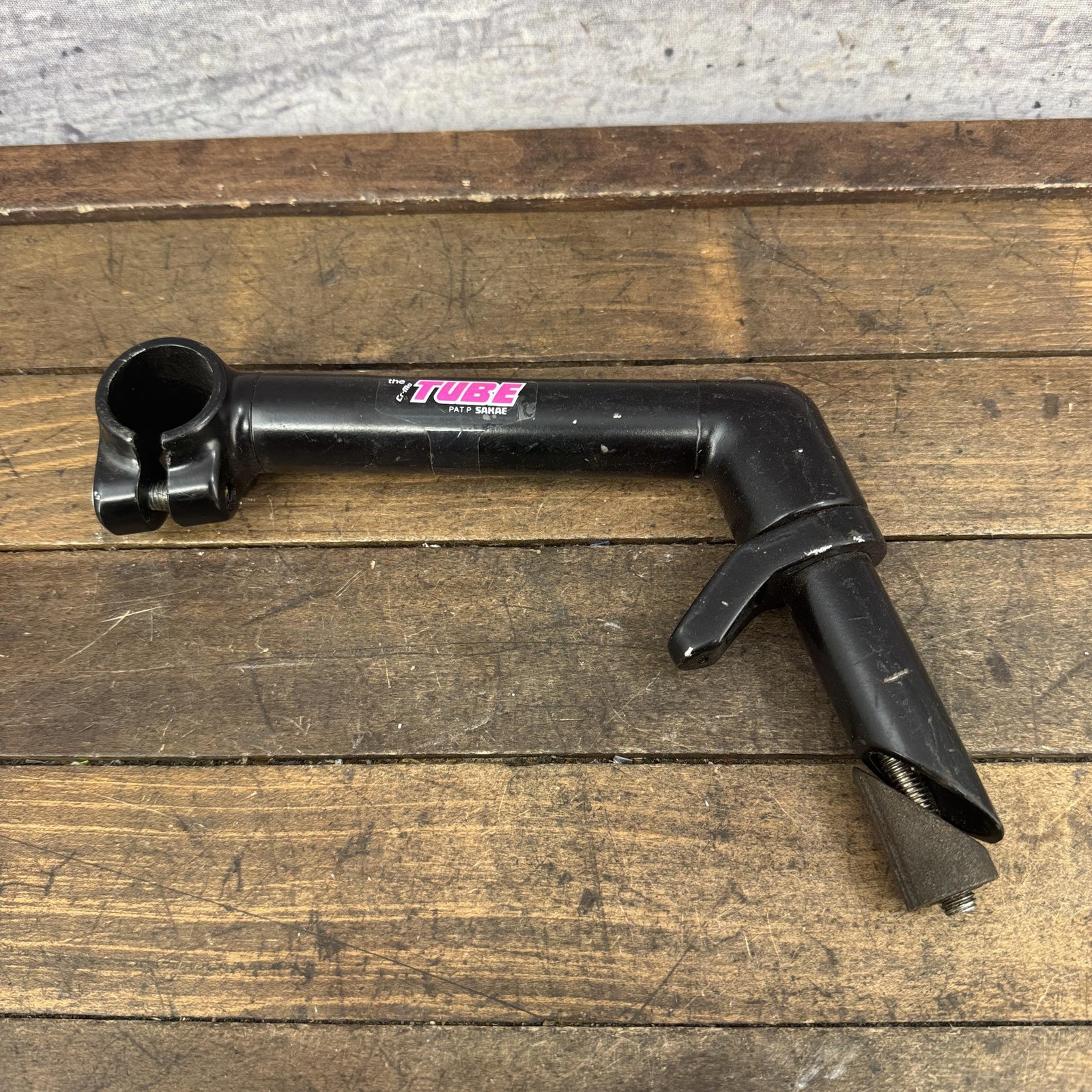 Vintage Sakae The Tube Quill Stem 22.2 NOS 25.4 Clamp Black MTB Cable Stop 1″