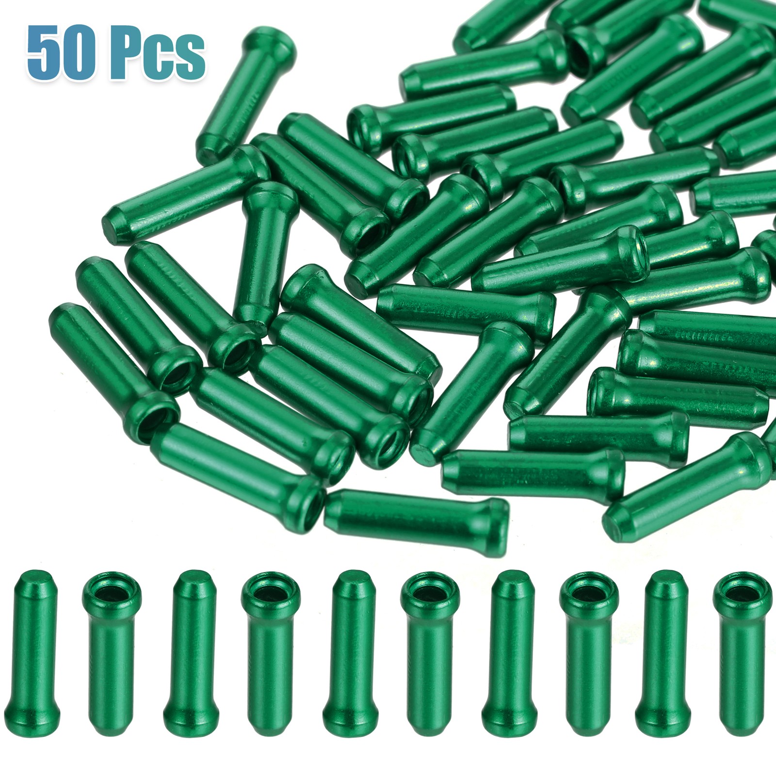 50pcs Bike Brake Cable Cap Bicycle Shifter Brake Gear Inner Cable Cap Green