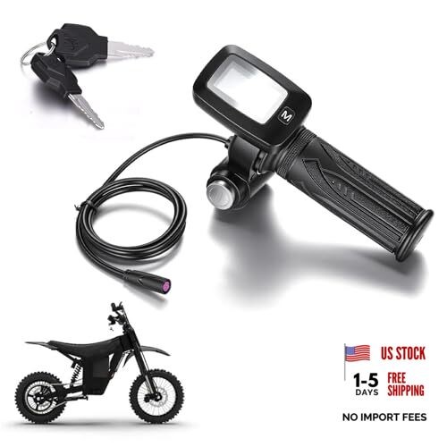 Throttle Integrated Display with M Key Button Speedometer Compatible No Grip