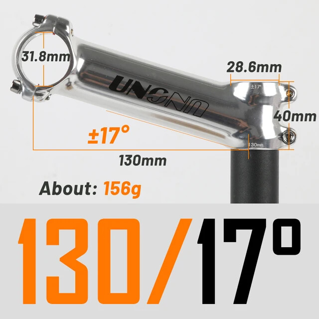 Ultra Light Bicycle Stem 7 / 17 / 35 Degree 60-130mm MTB Road Bike Handle Riser