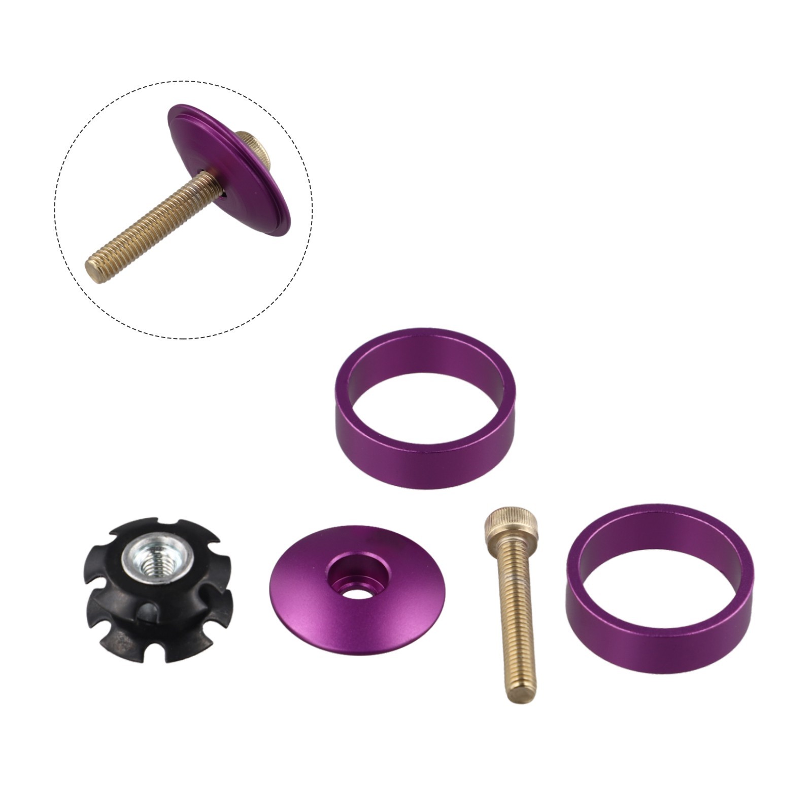 Bike Headset Washer Bicycle Front Fork Stem Spacers Ring Gasket Set Blue Gold