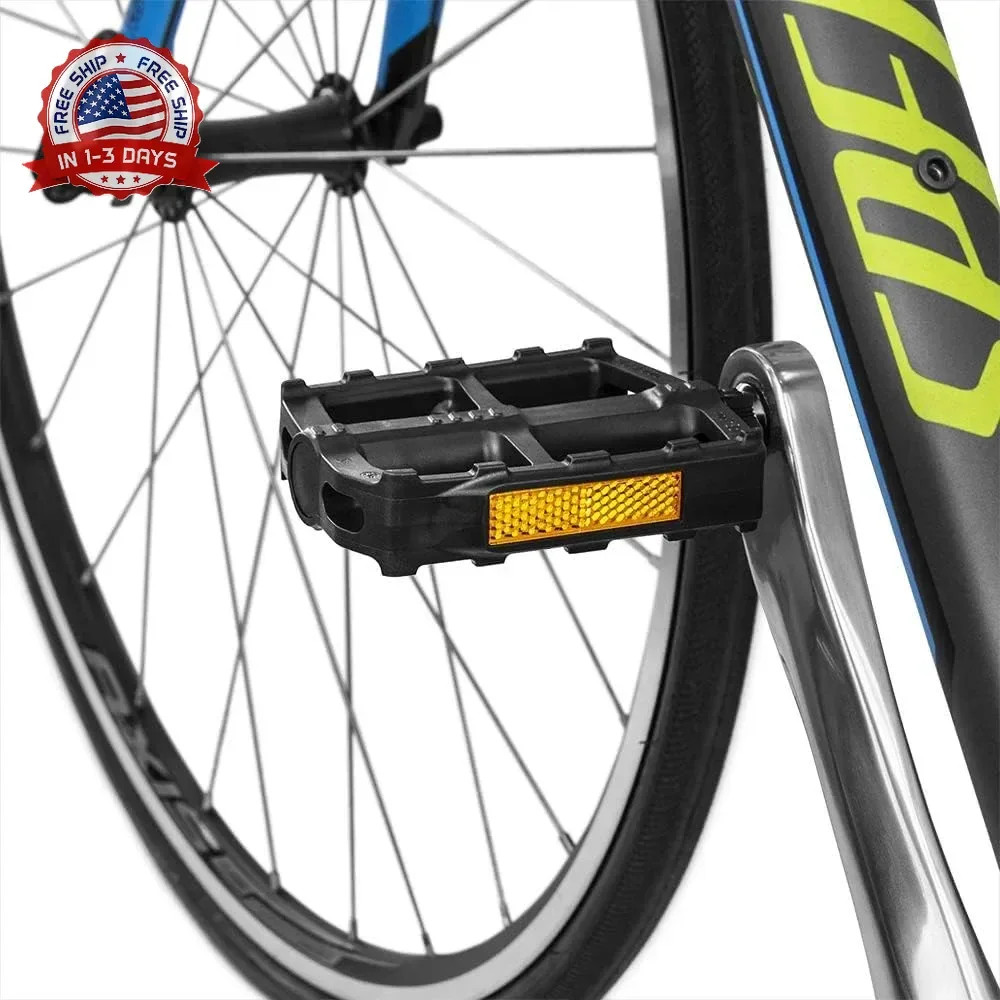 BV Bike Pedal – Universal Fit Bicycle Pedals 9/16″ Compatible, Non-Slip & Durabl