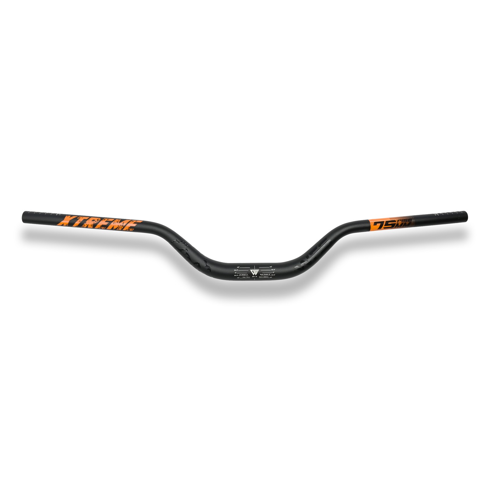 WFS Xtreme 31.8 x 800mm Handlebar 75mm Rise, Black x Orange