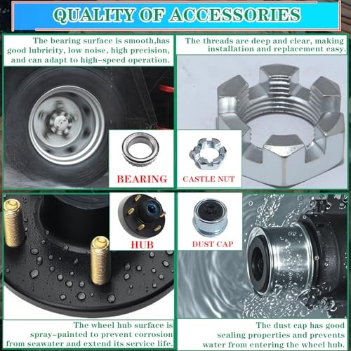 1 Sets 5200-6000lbs Trailer Hub Kits 6 Bolt 5.5,Trailer 6 Bolt 5.5 Trailer Hub