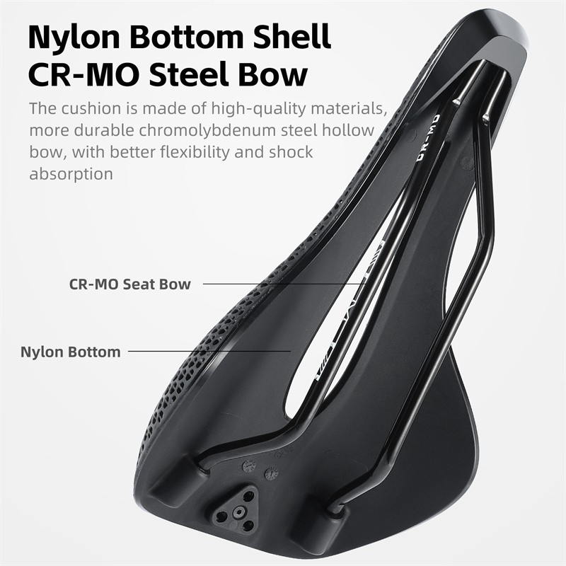 WEST BIKING 3D Printed Nylon Bicycle Saddle Cr-Mo Steel Bow Bike Seat Cushion