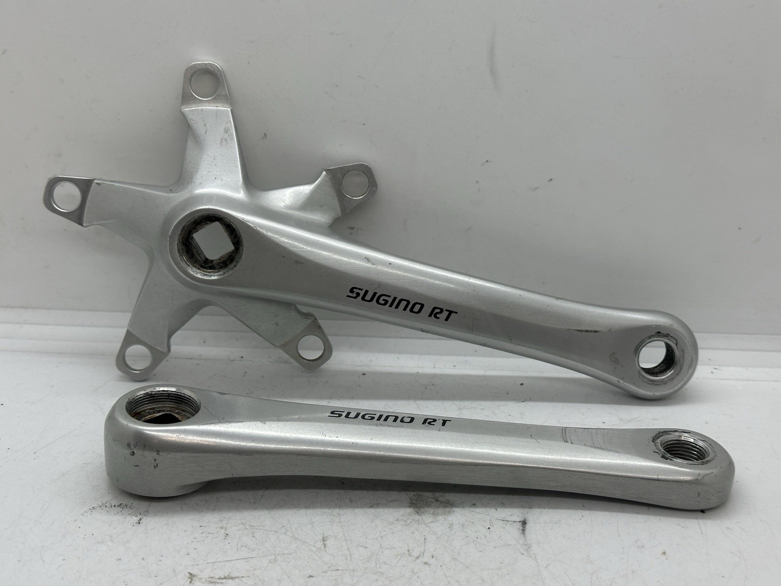 Vintage Shimano RT Crankset 165mm Square Taper Japan Silver
