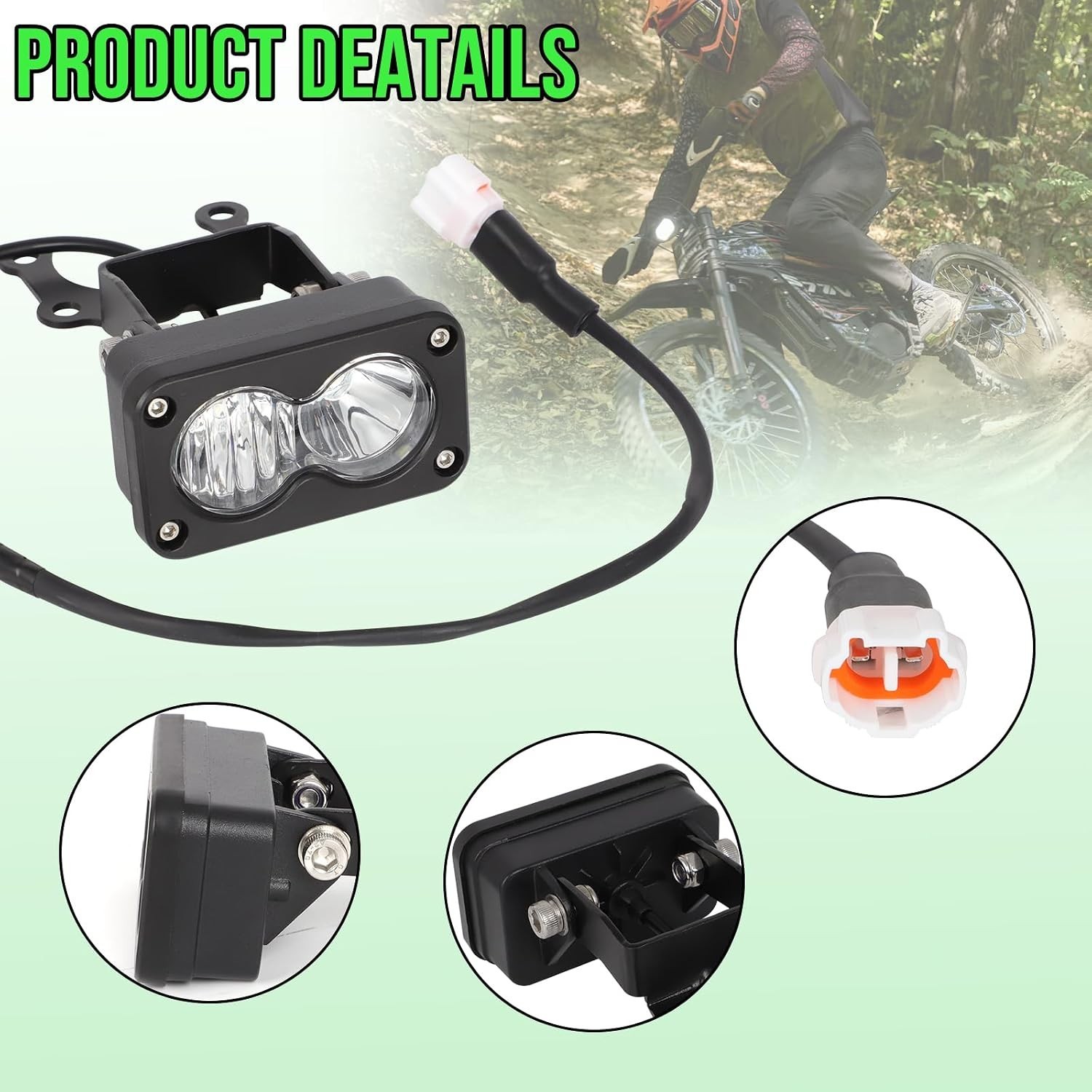 Headlight Kit for Sur-Ron Segway X260, Clear White 6000-6500K Spot/Flood Ligh…
