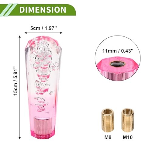 Diamond Two-tone Crystal Shift Knob Gear Shifter Knob Acrylic Stick Pink