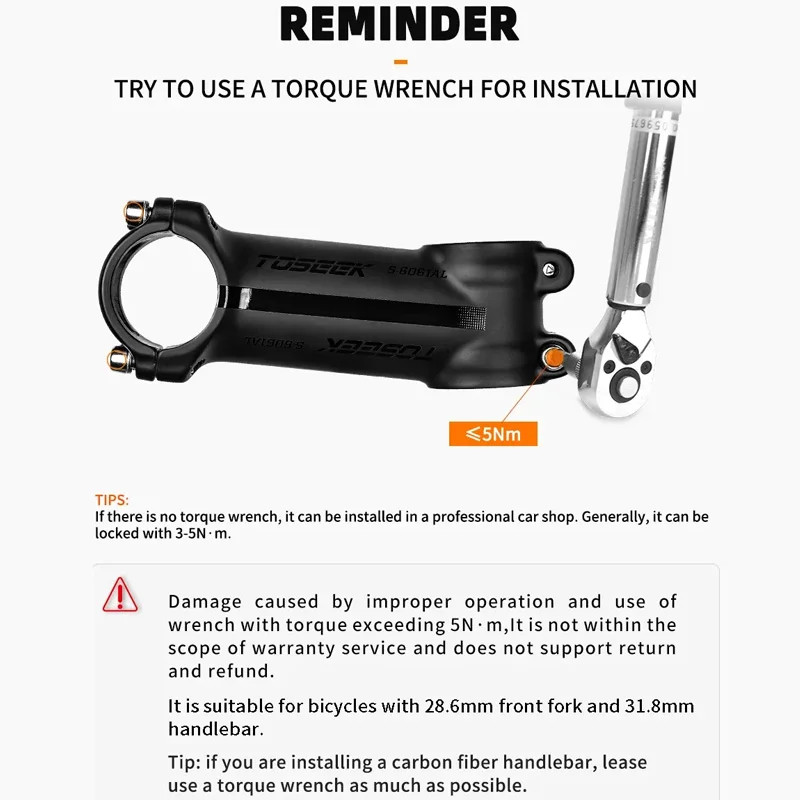3D Forged Bike Stem 31.8mm 6° 7° 17° MTB Road Handlebar Stem 60-120mm