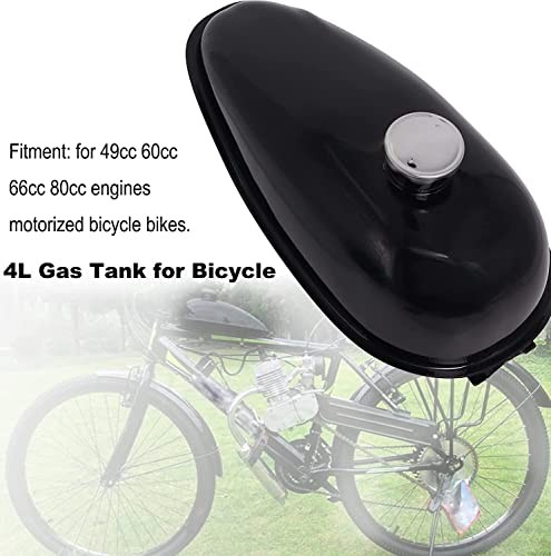 4L Metal Fuel Gas Tank with Cap, Spark Plug, Petcock, Fuel Line, Fits 49cc