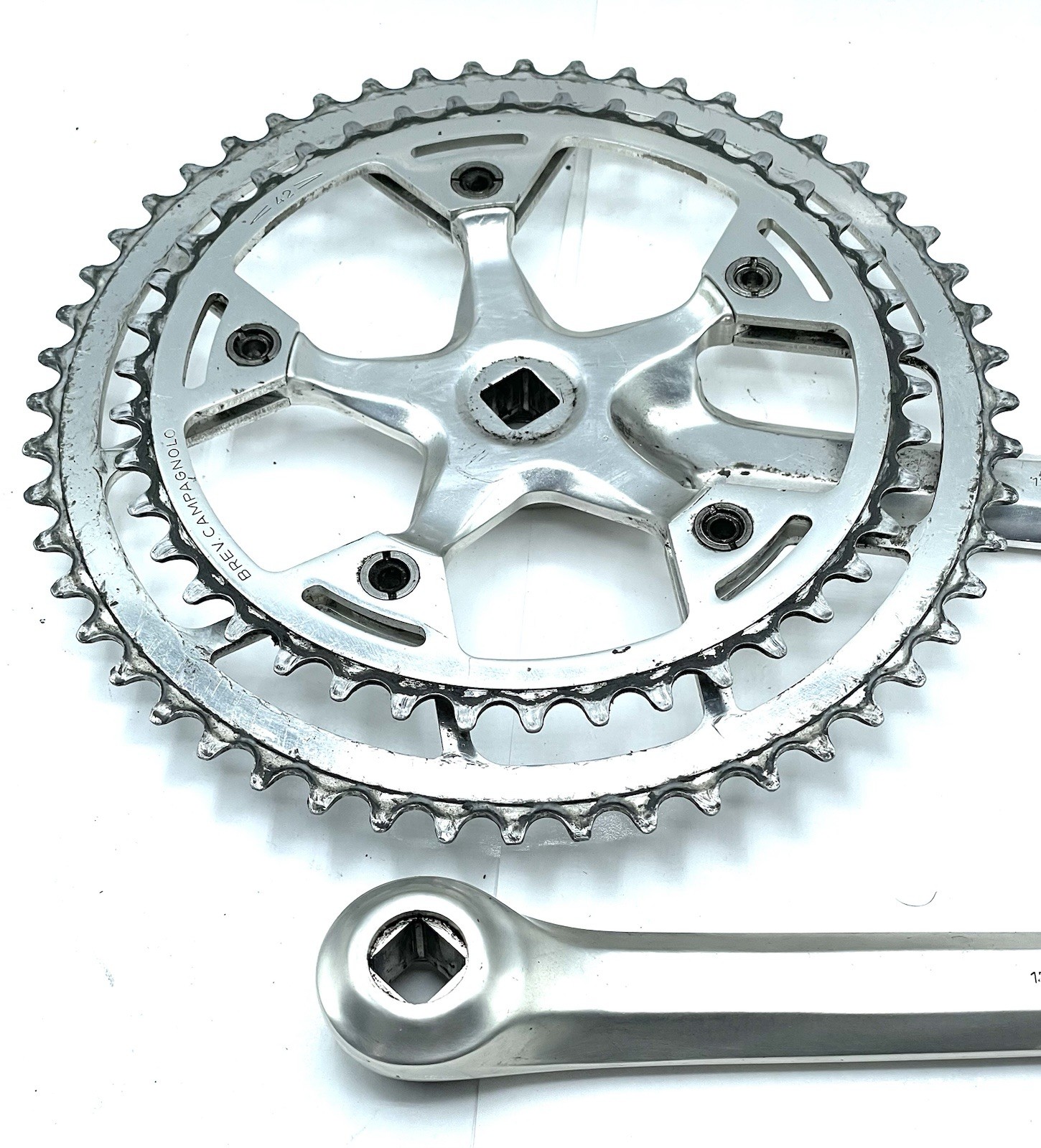 Campagnolo Triomphe Crankset 170mm 52/42 ISO Square Taper Vintage Campy Italy