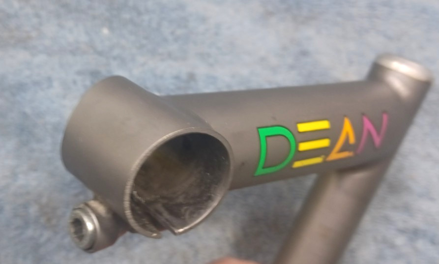 used, DEAN 125mm, 22.2mm dia. Titanium Quill Stem, Fits 26mm Bar Clamp, 1″ Fork