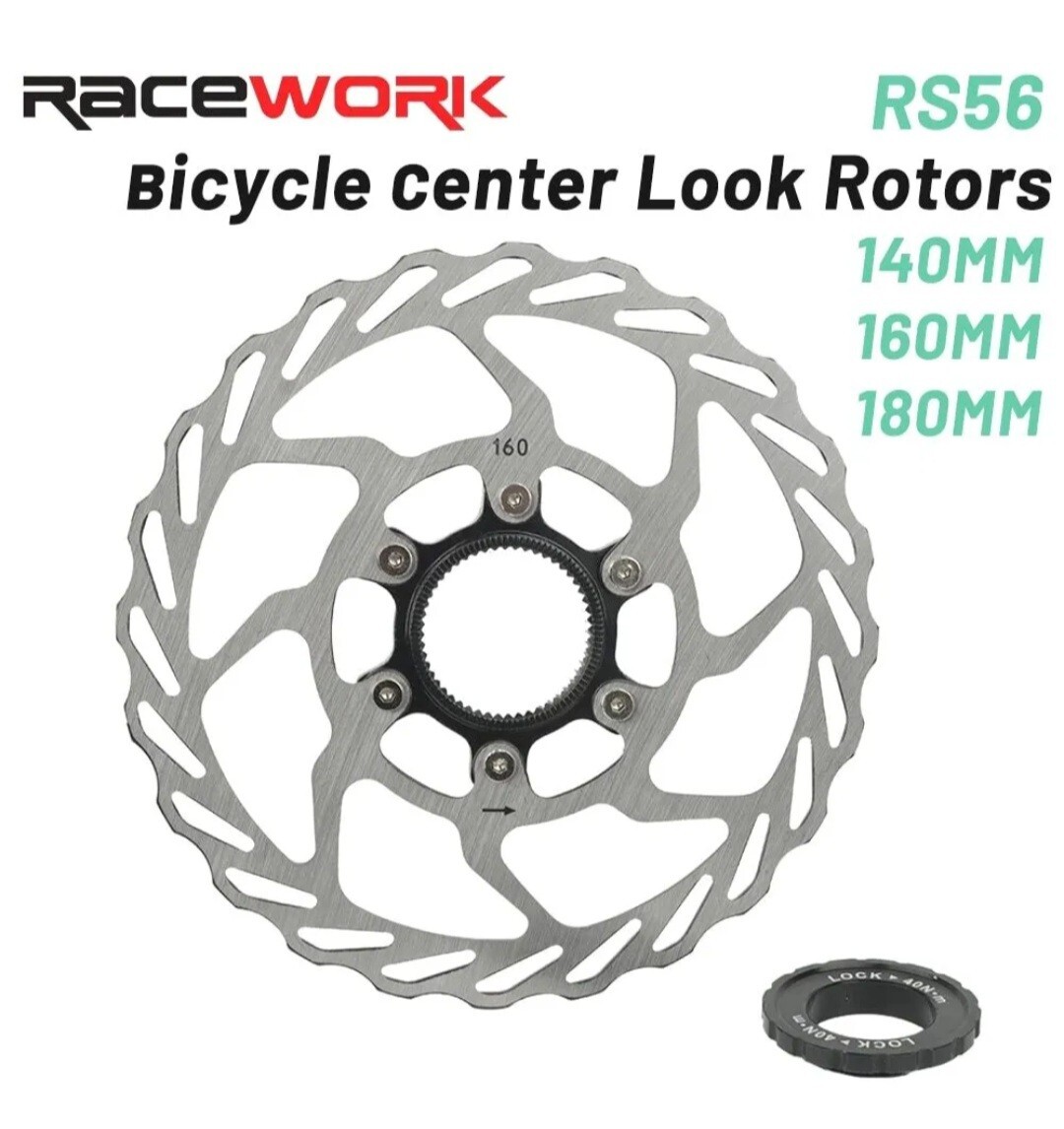 RACEWORK Bicycle 160mm Bike Rotors Disc Brake Rotor Center Lock 2 pieces