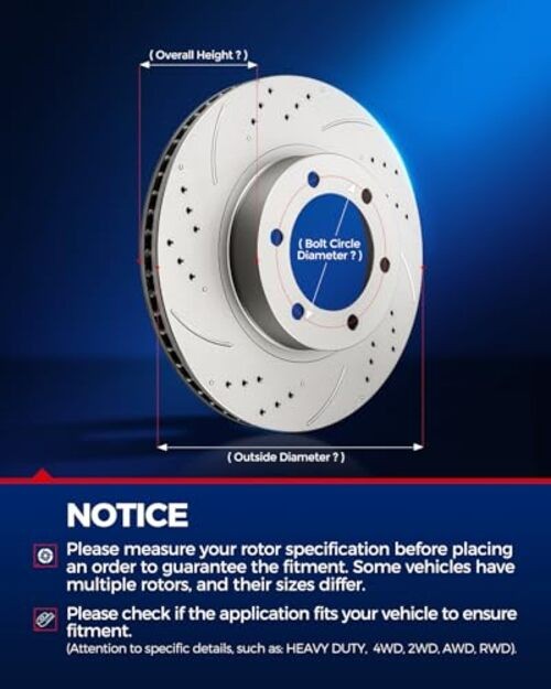 Front Brake Kit for Kia Rondo Front – 280mm (11.02inch) 31423+D1295 – Vented