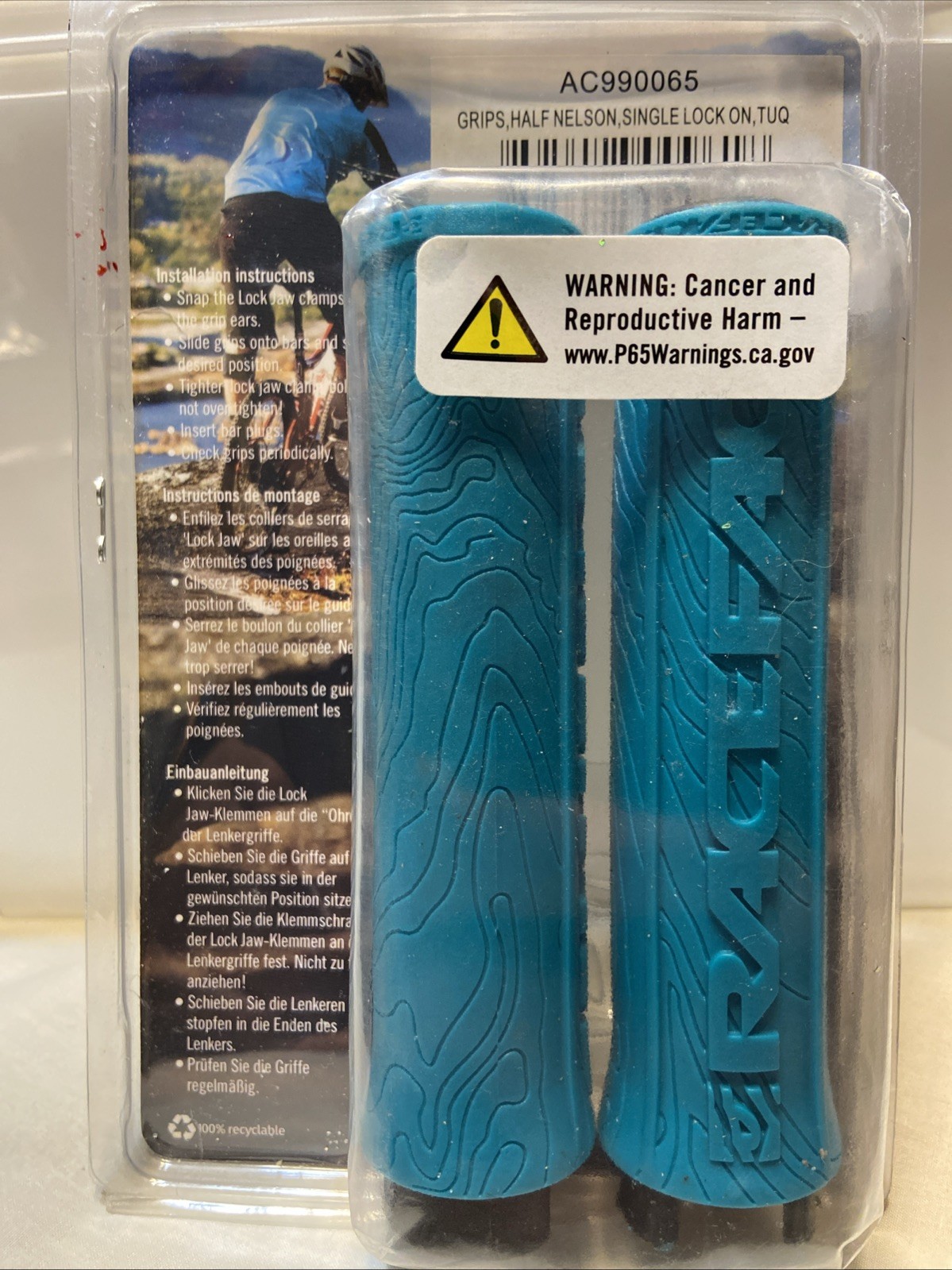 Race Face Half Nelson Lock-On Grips Turquoise AC990065