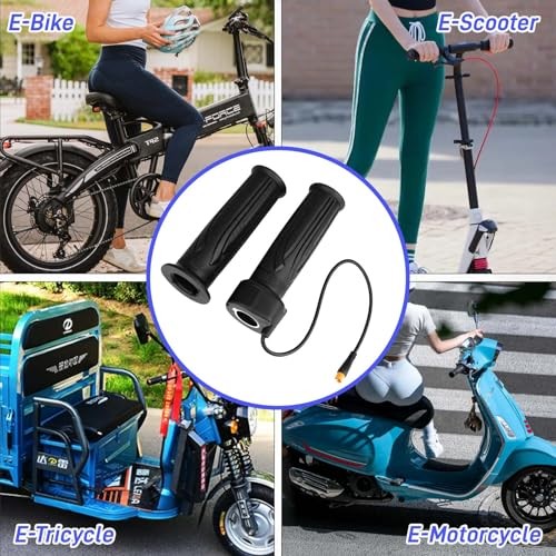 Grip for Electric Bike 12V–72V, 3-Pin Waterproof Universal Full Twist Throttle