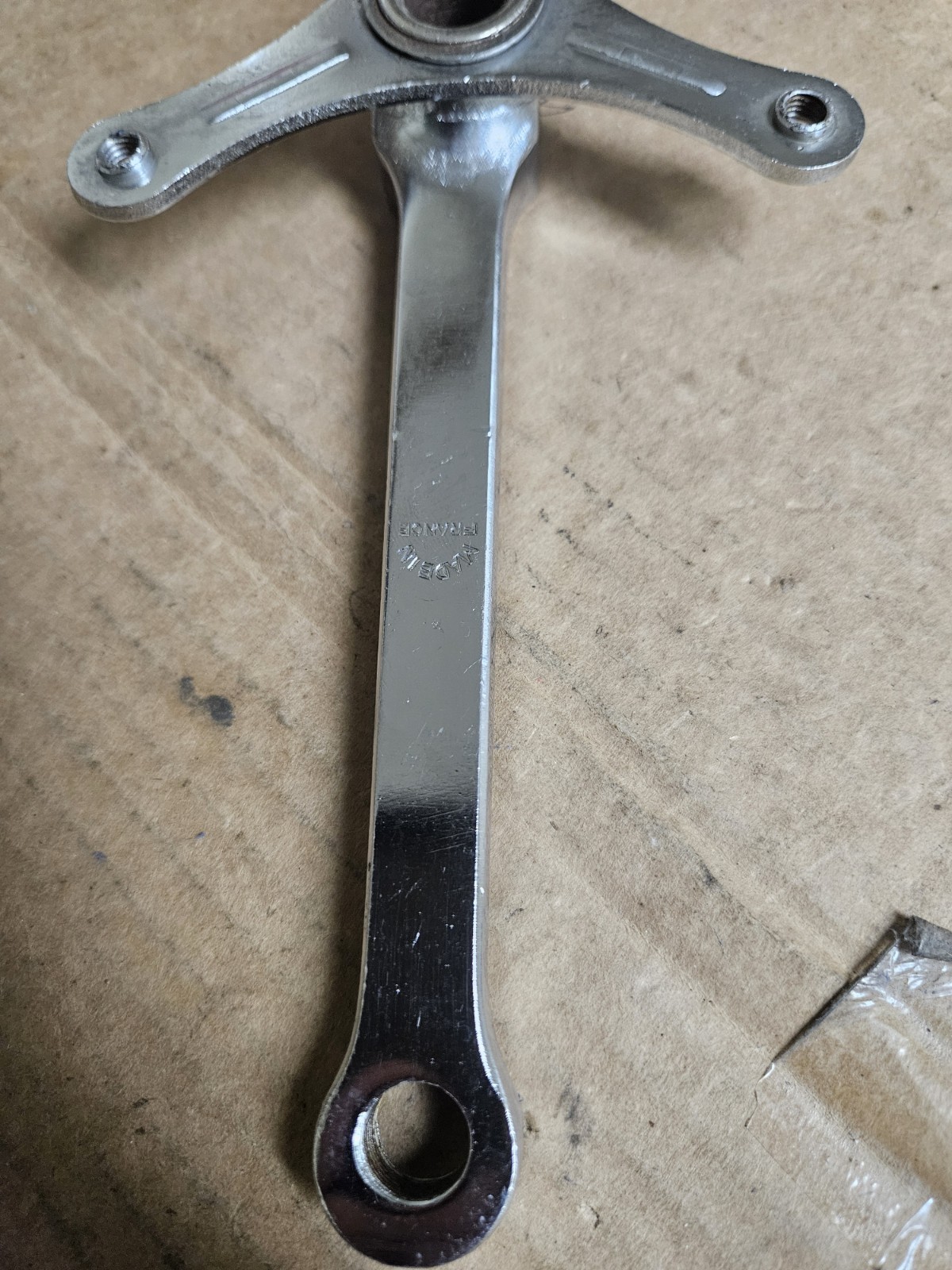 Vintage NOS Nervar 3 Arm Cottered Crankset 165mm arms, 52/47T, France