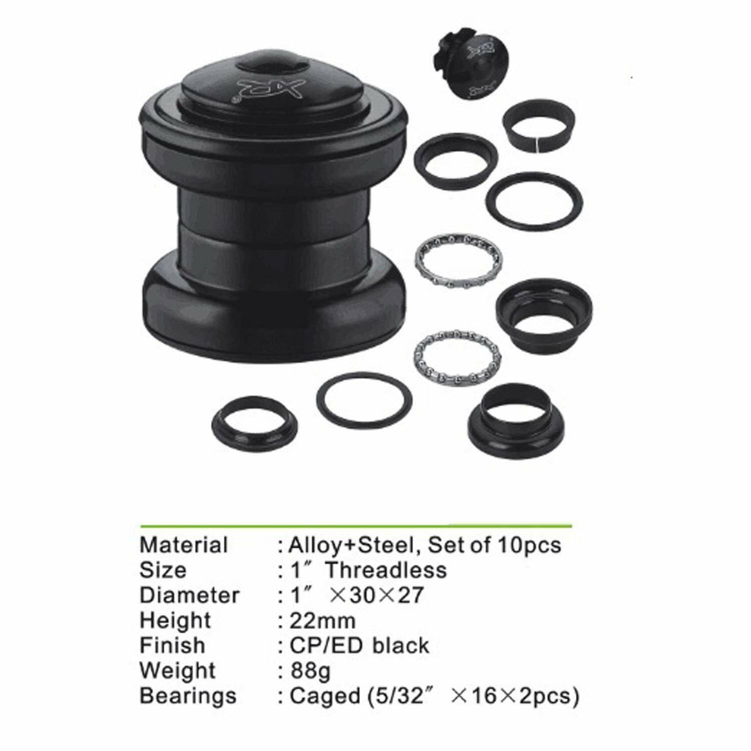 CDHPOWER 10pcs 1″ Threadless Bicycle Headset Combo – Gas Motorized Bicycle Black
