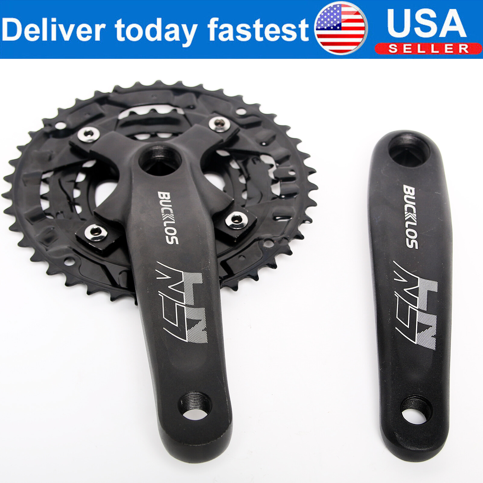 Bicycle Crankset 170mm 22-44T Double/Triple Speed Bike Chainring Set For Shimano