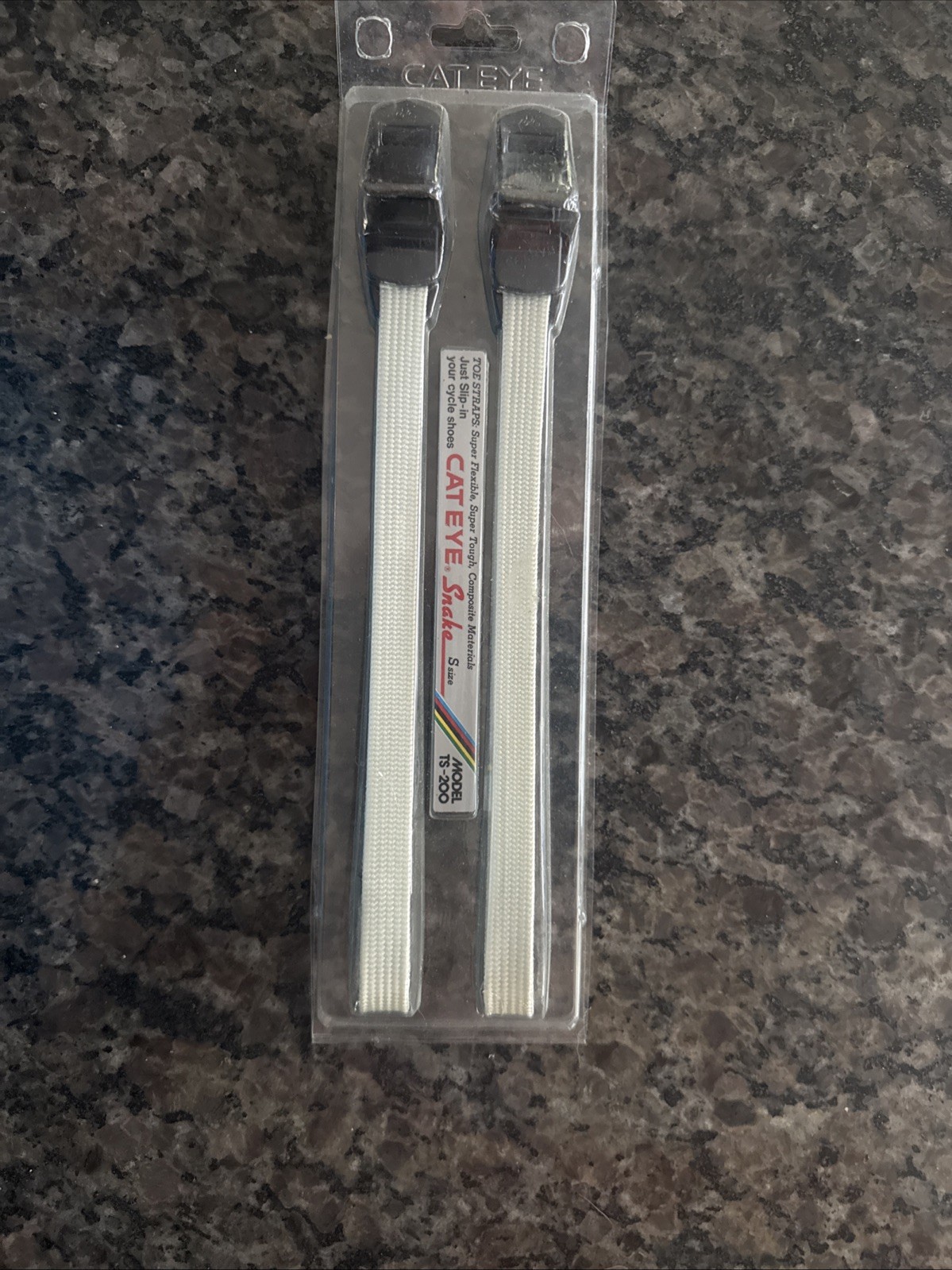 NOS Cat Eye Snake TS-200 Vintage Bike Toe Clip Straps – Blue,yellow,white,black
