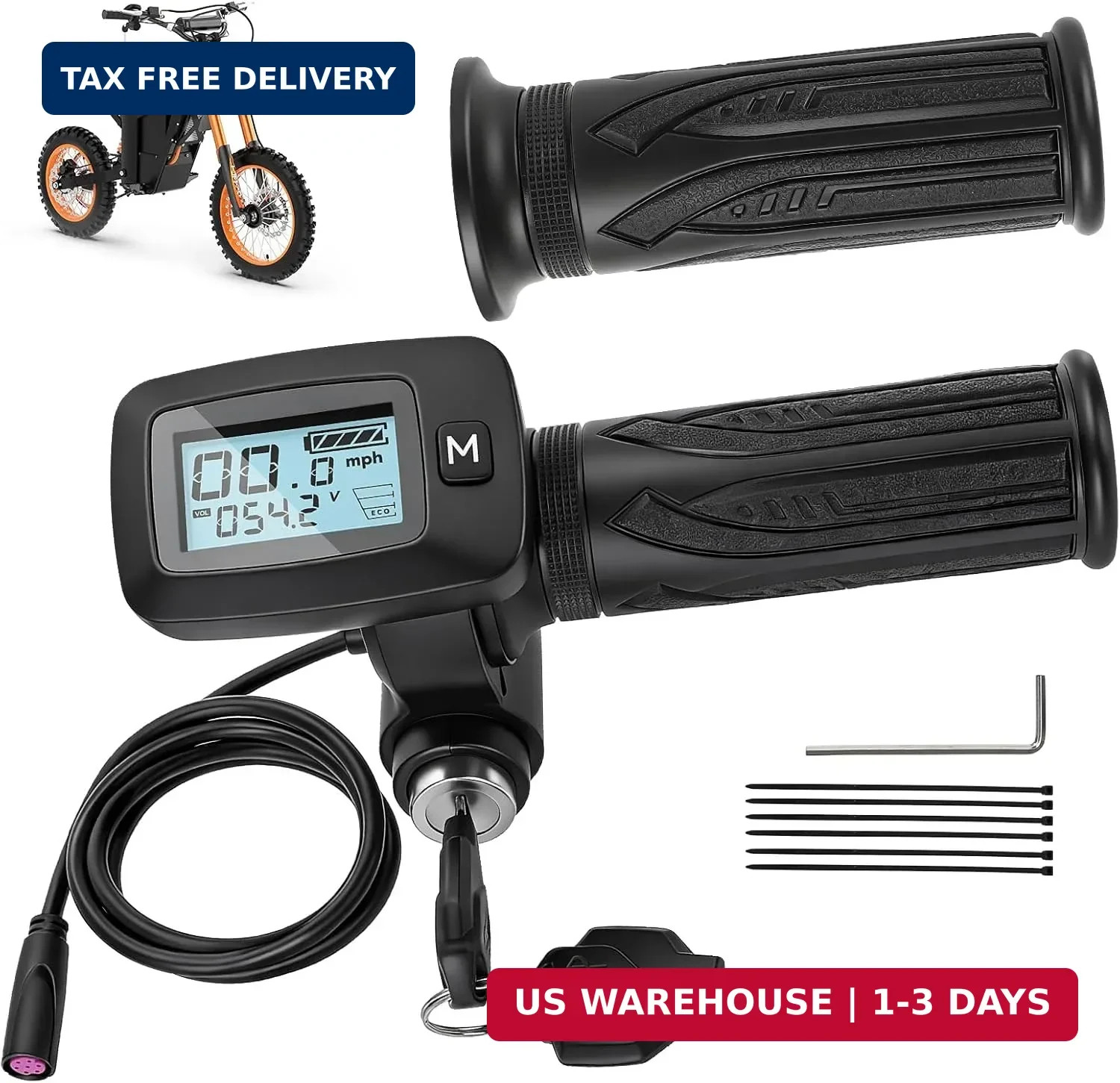 48V Ebike Throttle with M Button Key Replacement for Tuttio Soleil01 Electric Di