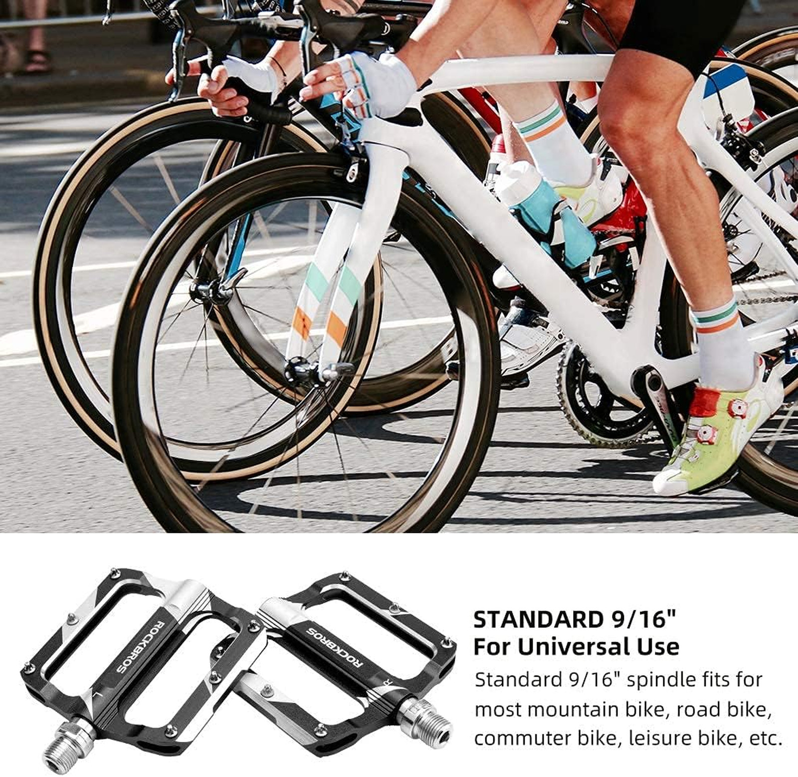 Mountain Bike Pedals Flat Bicycle MTB Pedals Carbon Fiber Sealed Bearing