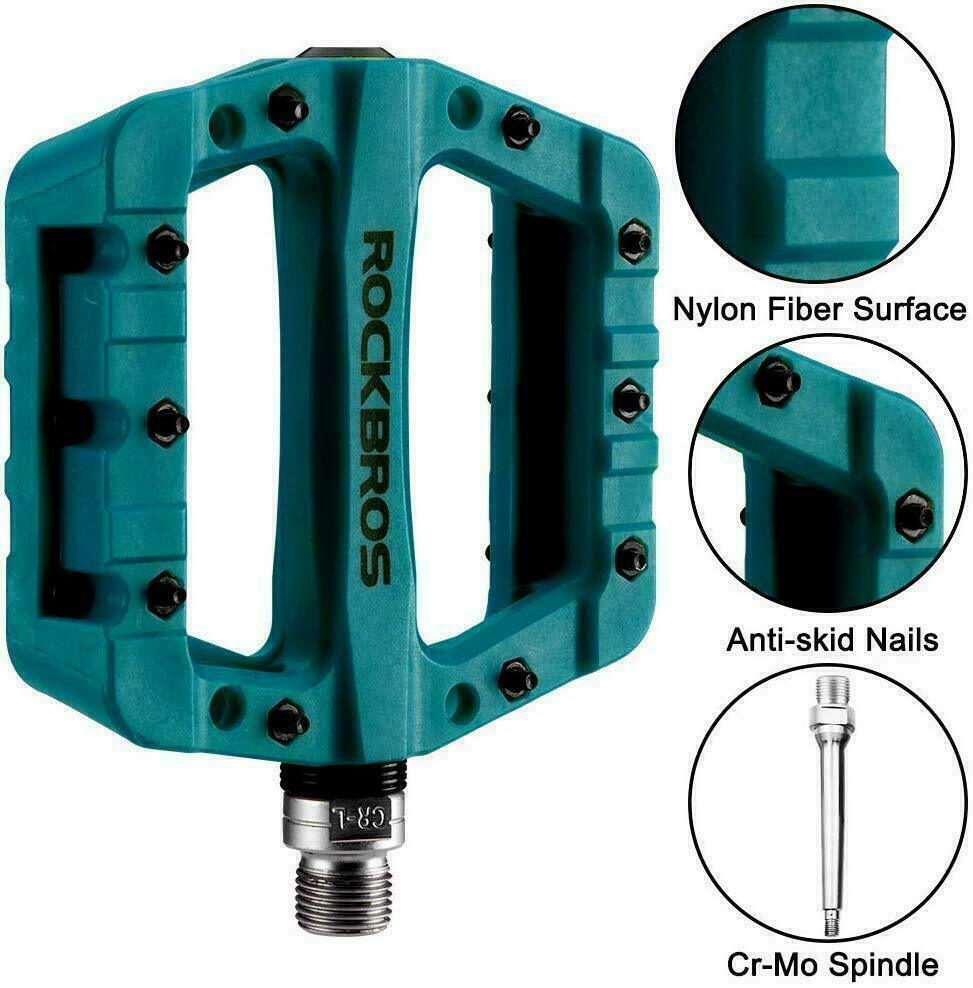 ROCKBROS Bike Nylon Pedals Flat Road BMX Mountain Bike 1 Sealed Bearing Pedal