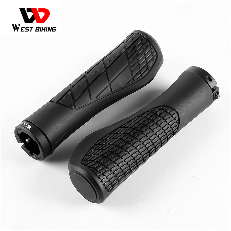 WEST BIKING Bicycle Handlebar Grips Ergonomic Lock-on Rubber Cycling Bike Grips