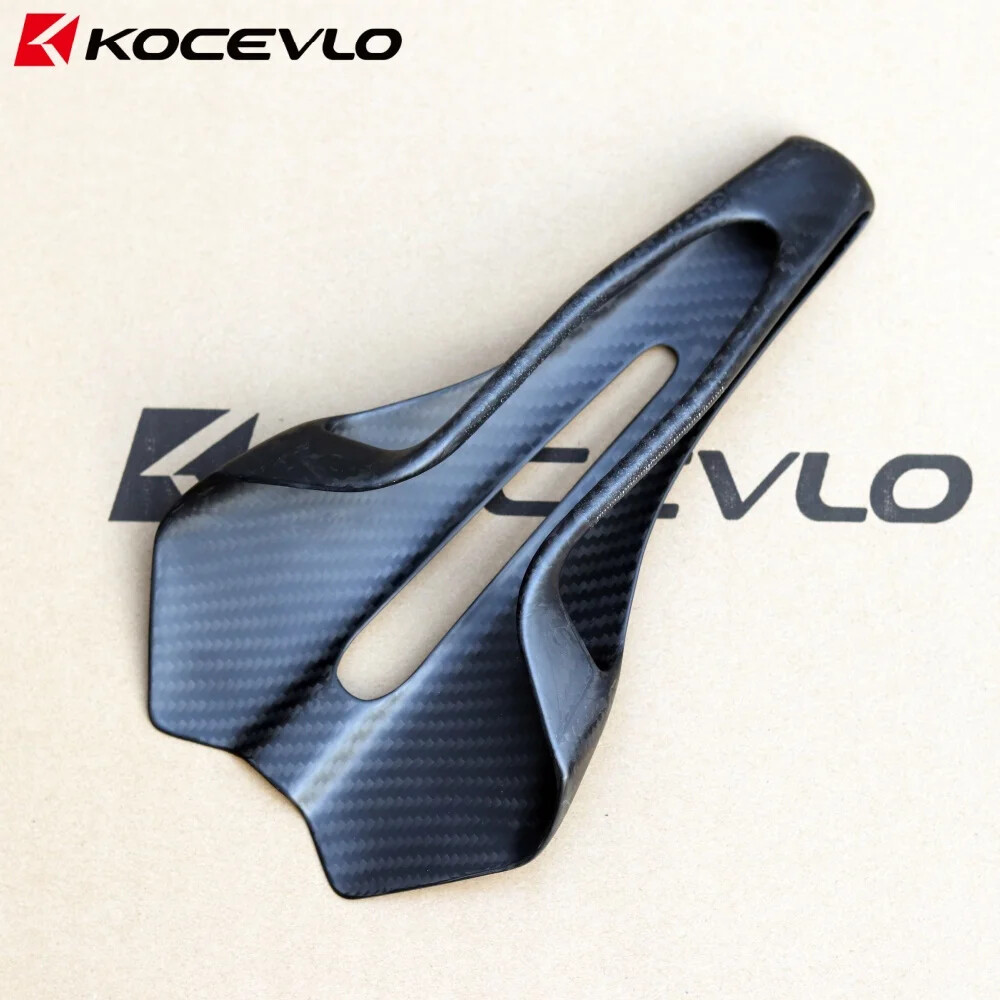 KOCEVLO Carbon Fiber Road Bike Saddle Ultralight 90g Integrated Seat Cushion