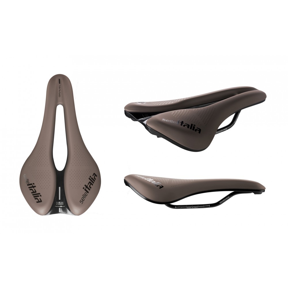 Selle Italia saddle NOVUS BOOST EVO GRAVEL TM SUPERFLOW L3 145 BROWN MN rails