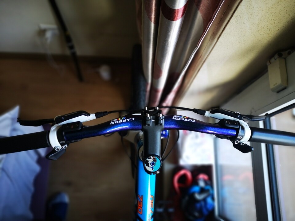 Blue Purple Carbon Handlebar Mountain Bicycle Flat Bar Rise Bar 31.8*600-760mm
