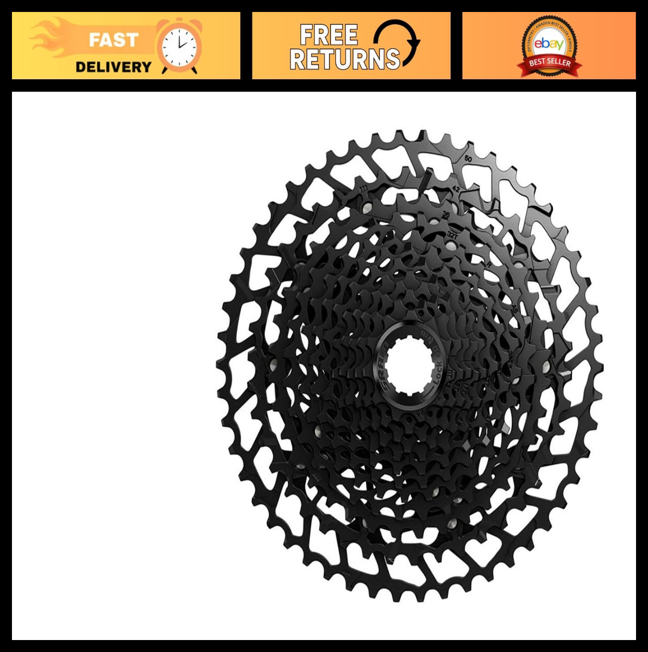 12-Speed Mountain Bike Cassette, SRAM PG-1230 NX Eagle, Lightweight, Durable, Hi