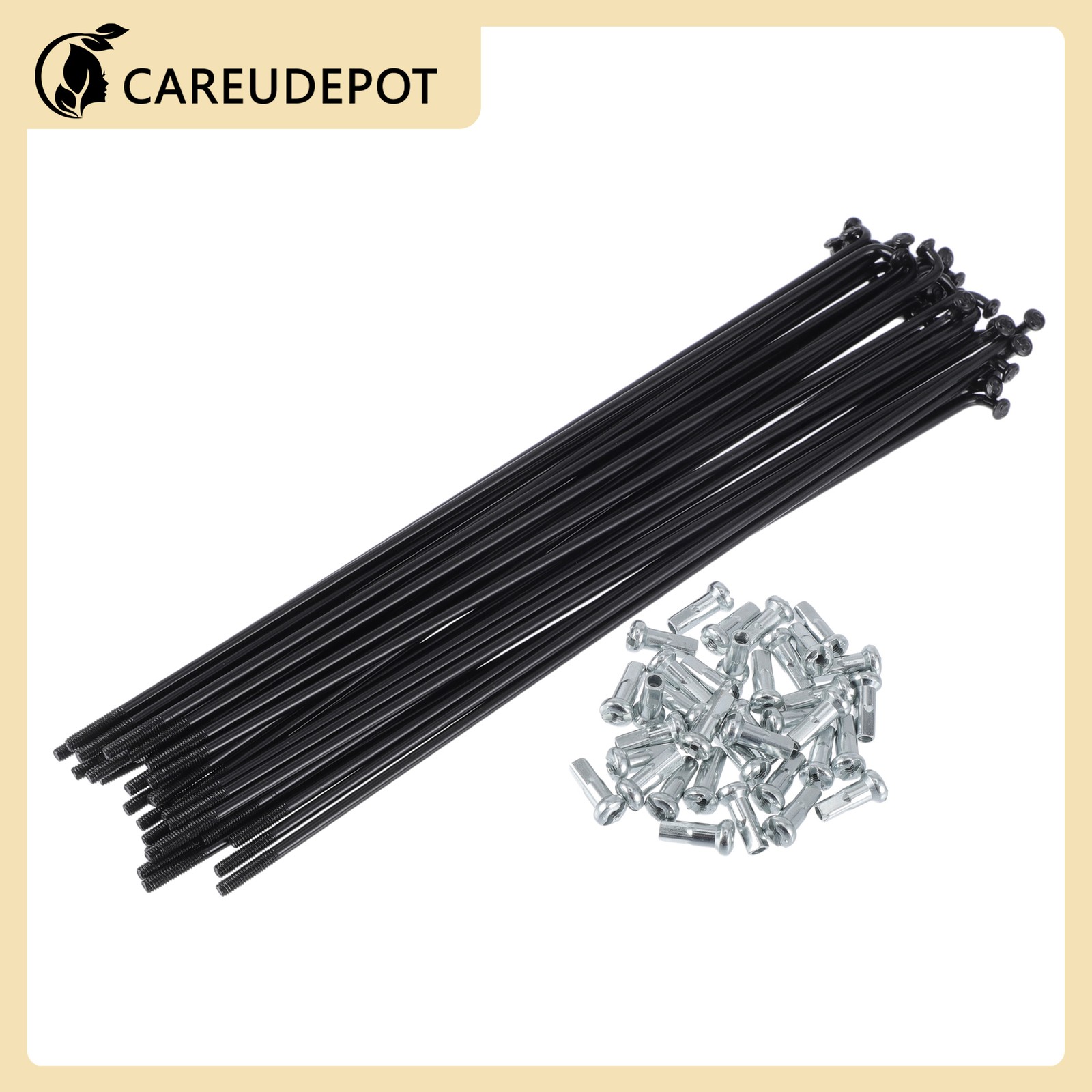 13G 185mm Length Bicycle Spokes Nipple 45 Steel Black Universal
