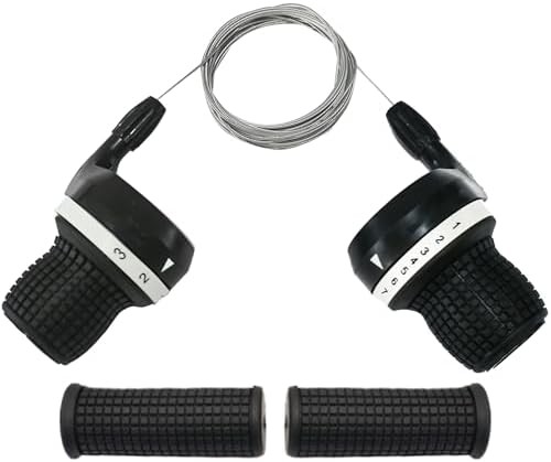 3×7 Speed Bike Shifter Set, 21 Speed Twist Grip Gear Shifters with Cables & Hand