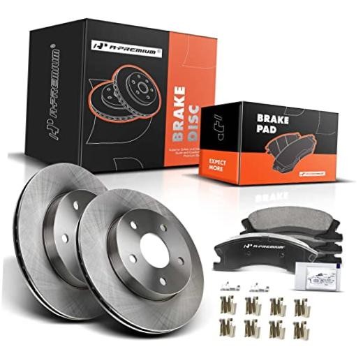 12.01 In (305mm) Brake Rotors and Ceramic Pads Kit | Compatible Front Vented