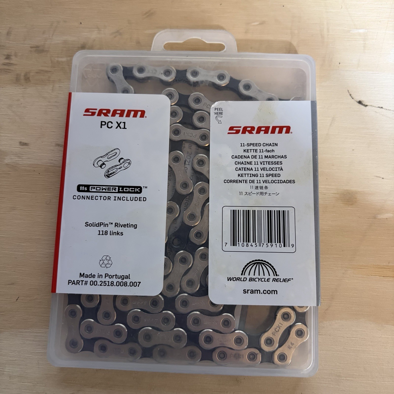 SRAM PC-X1 Chain – 11-Speed, 118 Links, Silver/Black