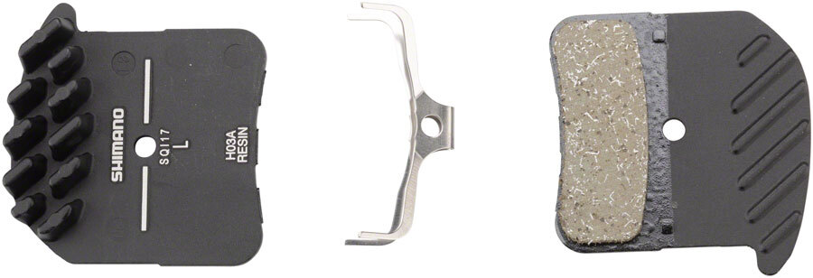 Shimano H03A-RF Disc Brake Pad and Spring – Resin Compound, Finned Alloy Back