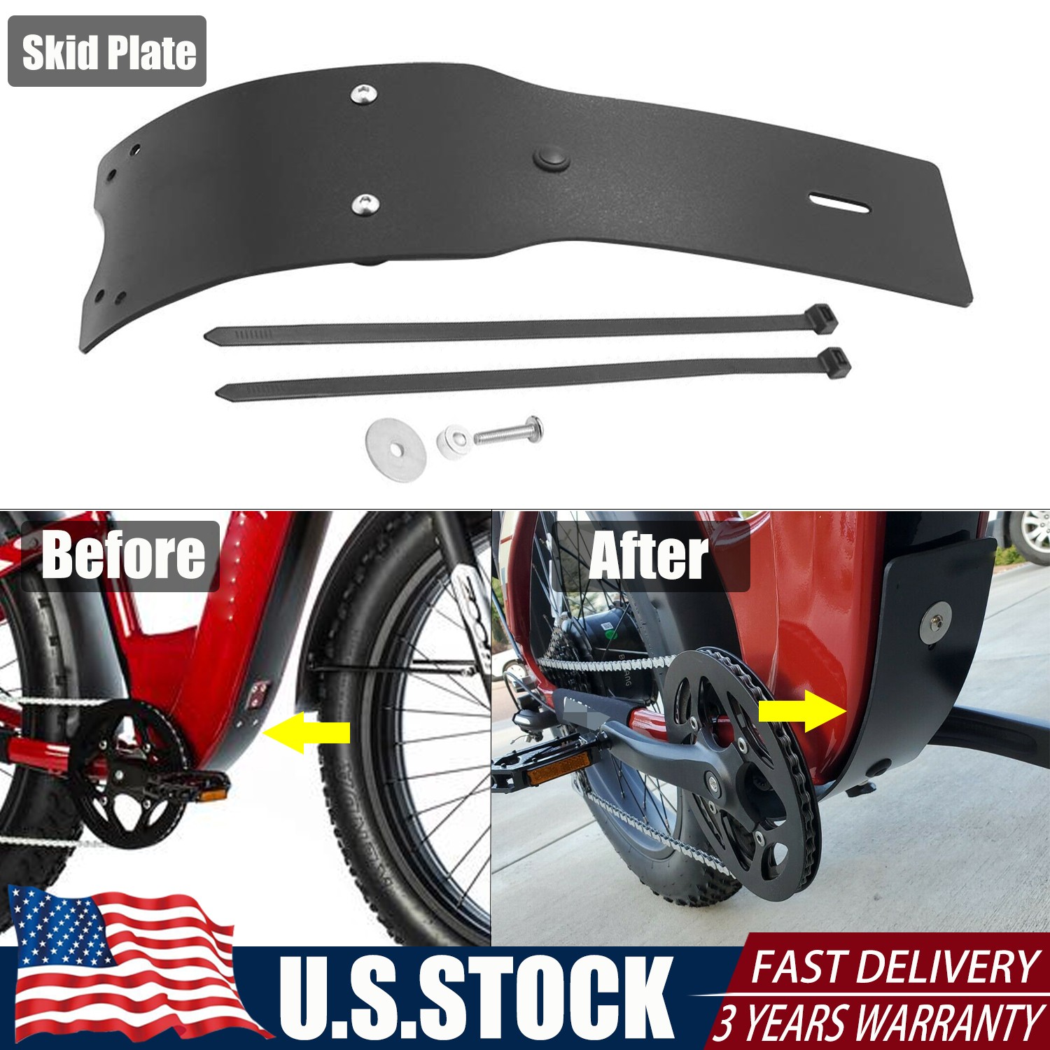 For Aventon Aventure 1 2 Skid Plate,USPS SHIPPING! USA Aviation Grade Kydex