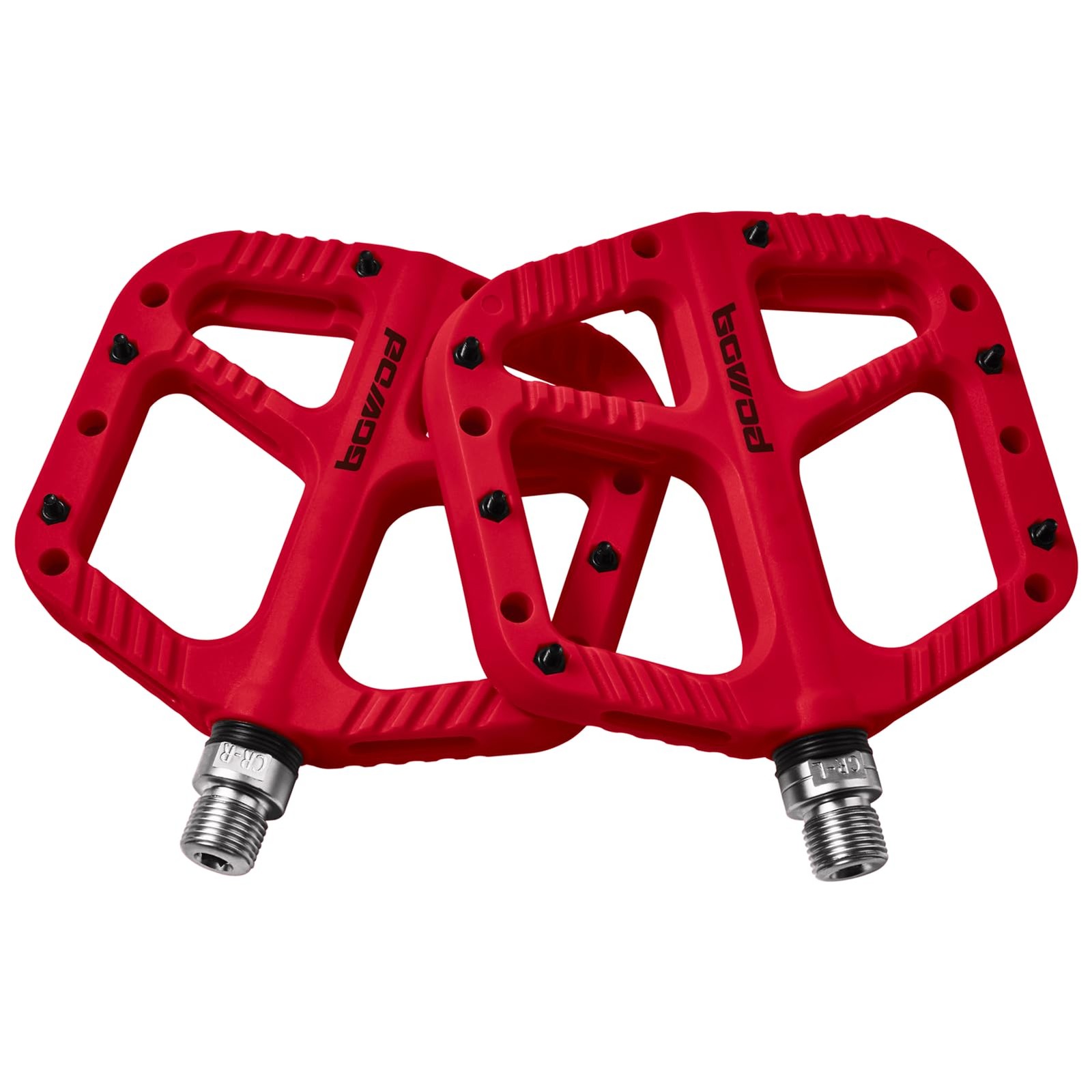 Bicycle Pedals Mountain Bike Adult Platform Flat Pedals Wide Bearing Red
