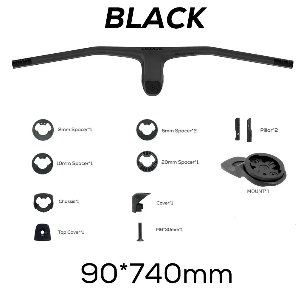 -20 Degrees Full Carbon Fibre MTB Bicycle Integrated Cockpit Handlebar 740MM