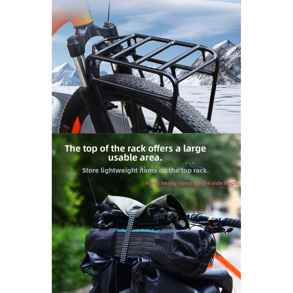 Front Pannier Rack for MTB Aluminum Construction Shock Absorber Fork Ready
