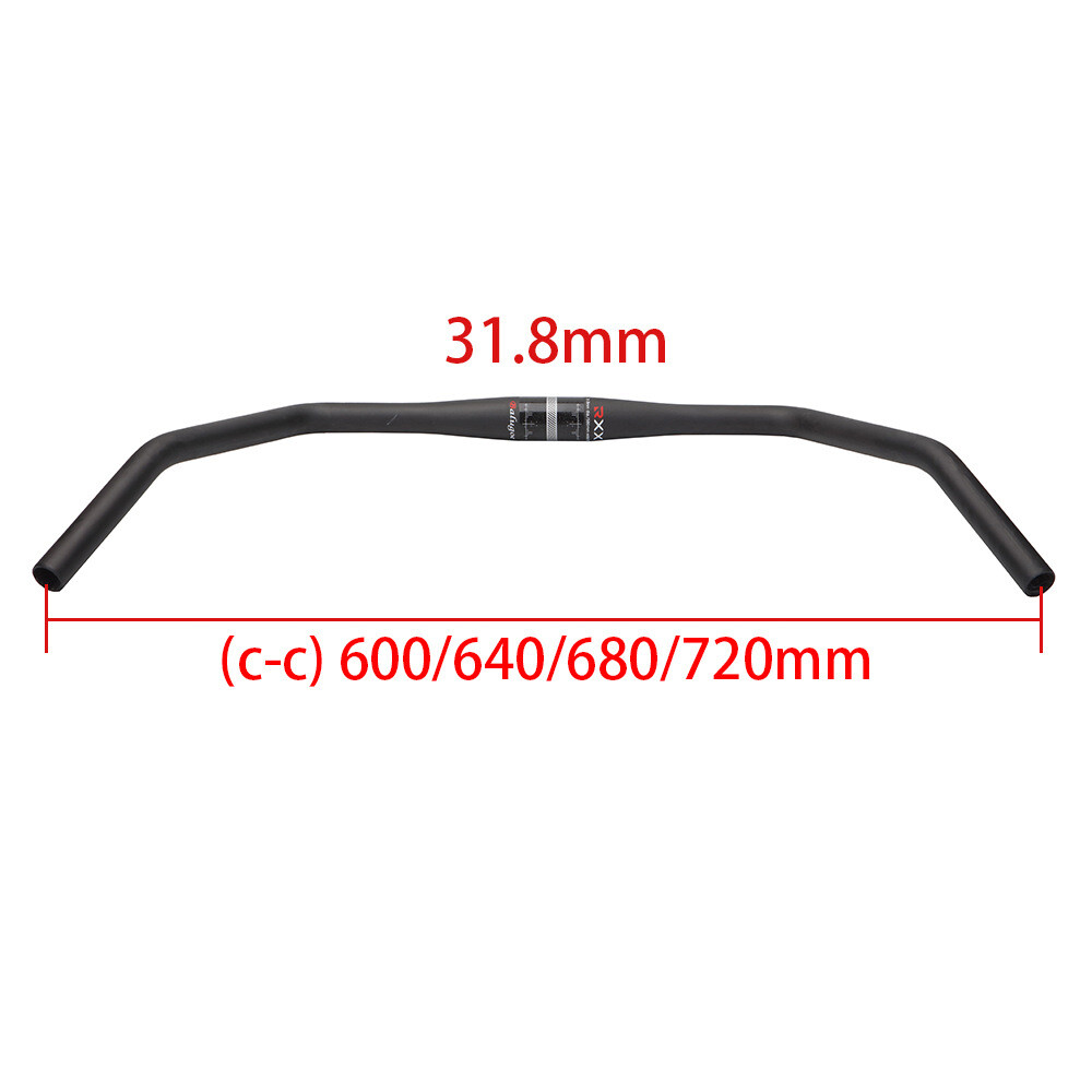 Carbon Fibre Mountain Bike Bullhorn Bar mtb Handlebar Flat Rise 31.8*600-720mm