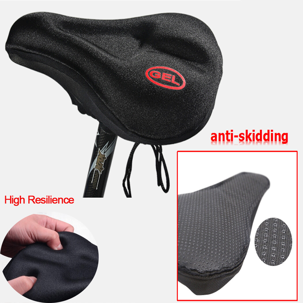ROCKBROS Cycling Bike Seat Gel Cover Bicycle Padded Soft Comfort Saddle Black